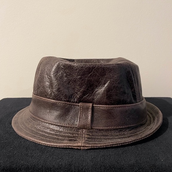 NWOT LEATHER FEDORA